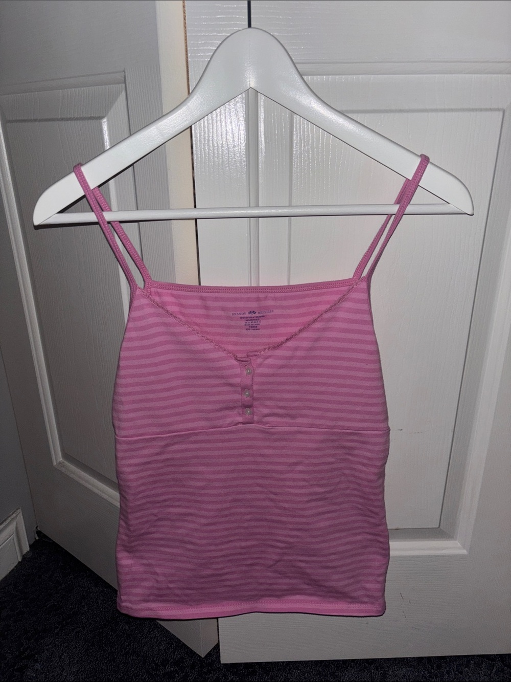 NWOT Brandy Melville Striped Pink Spaghetti-strap Camisole